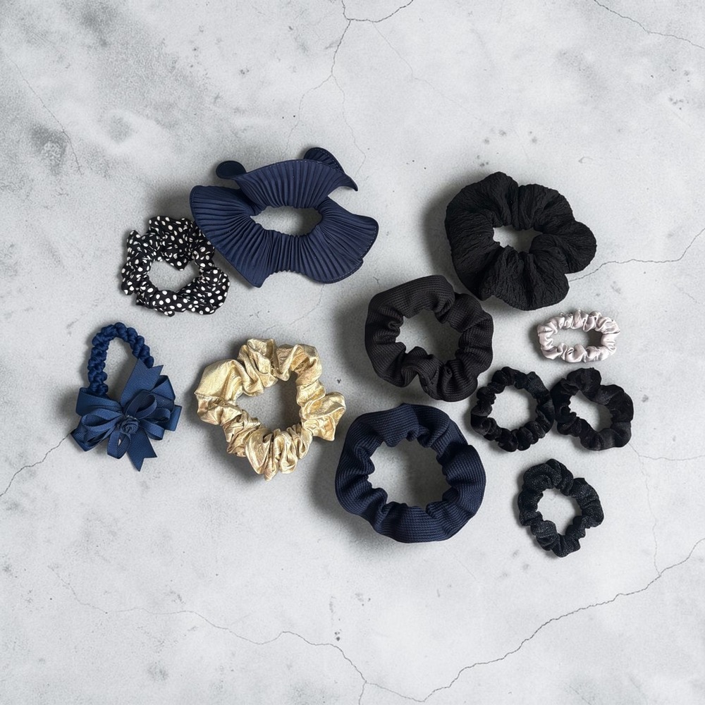 Hair Scrunchie Ties Ponynail Holder Accessories Lot of 11 Y2K Coquette 
Preppy